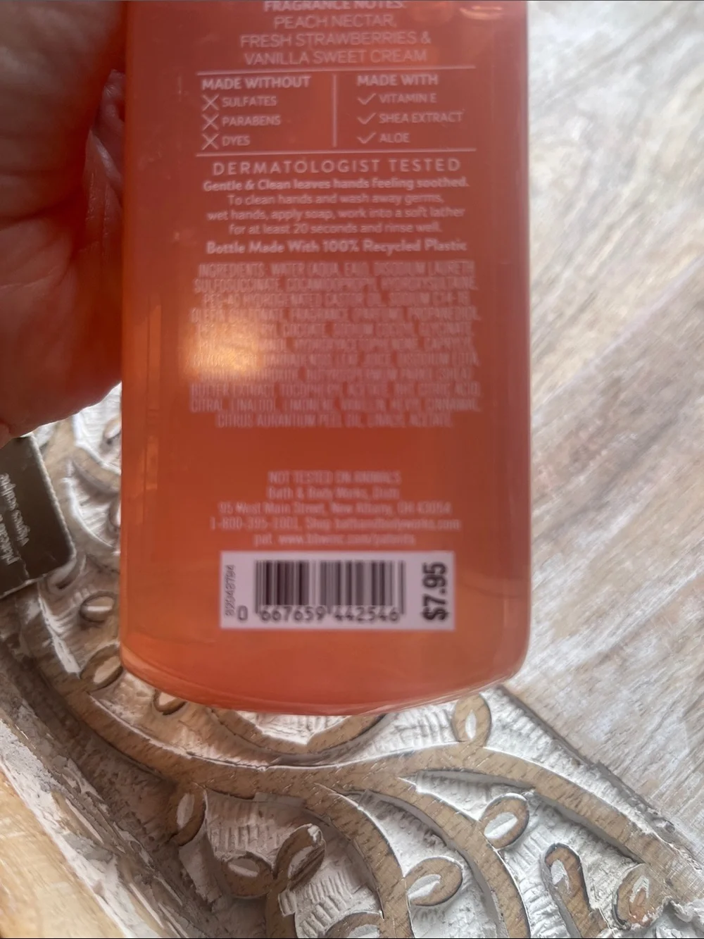 Bath & Body Works Strawberry Peach Sunset Foaming Hand Soap - Orange